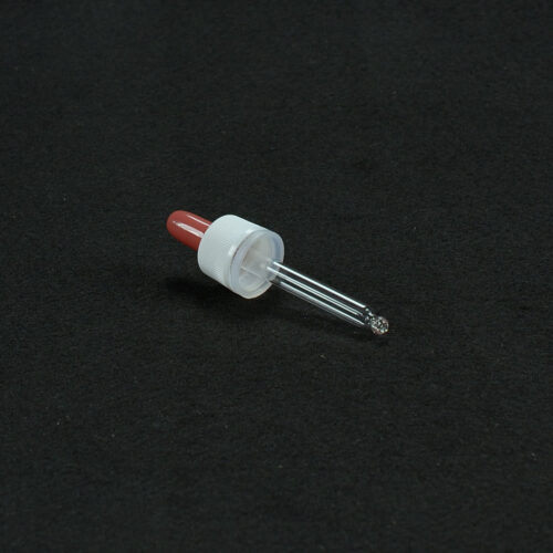 Contagocce bianco/rosso PP18 per flacone 30 ml vetro ambrato
