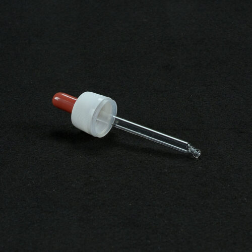 Contagocce bianco/rosso PP24 per flacone 60 ml vetro ambrato